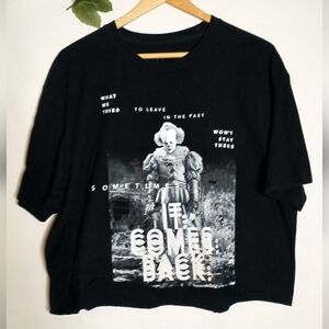 Pennywise It Horror Movie Black Graphic Crop T Goth Whimsigoth Halloween XL